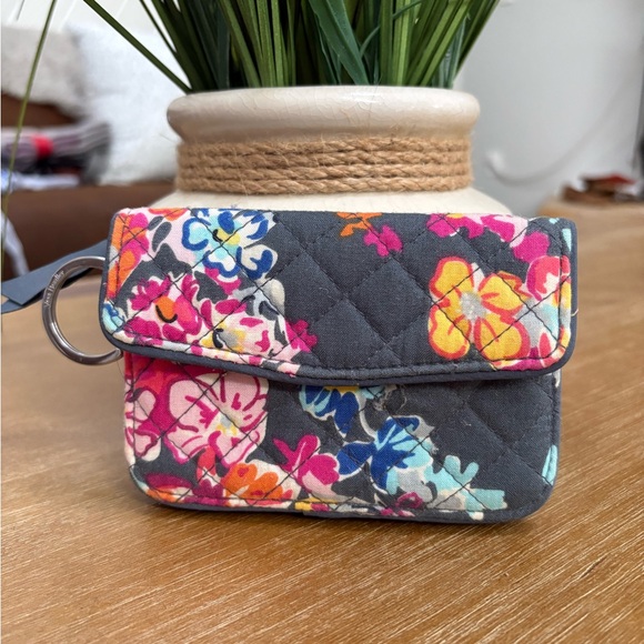 Vera Bradley Handbags - Vera Bradley Floral Quilted Wallet/ID Case in Gray and Pink